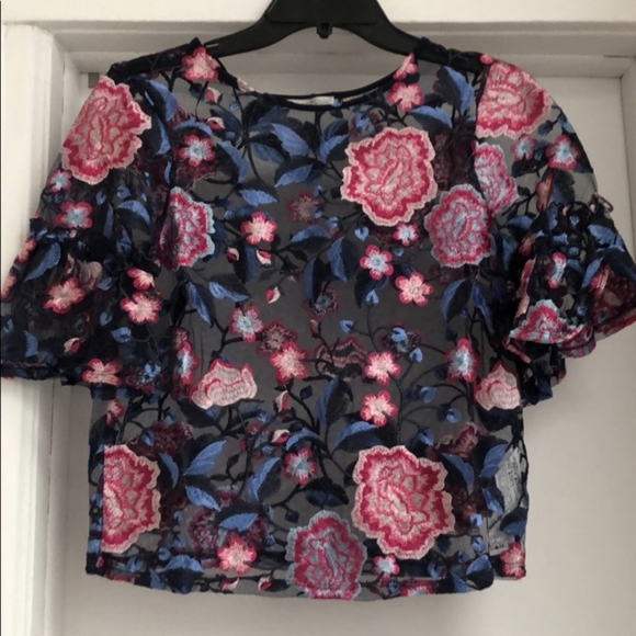 🏵️💚 ZARA Floral Embroidered Top - Picture 3 of 8